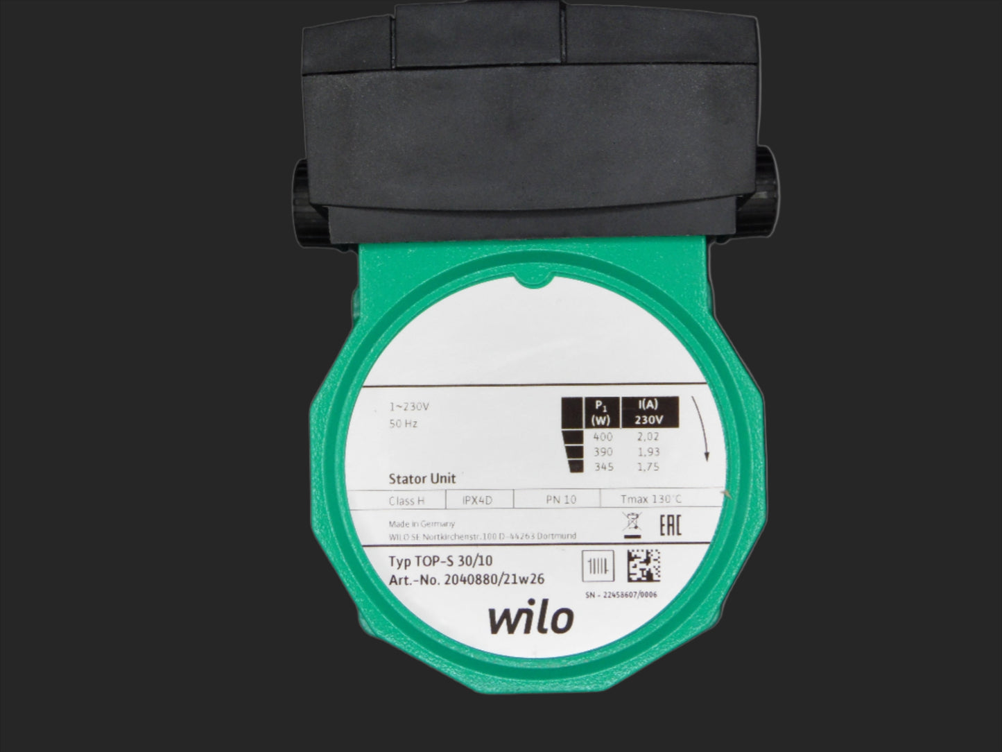 Wilo Top-S 30/10 head only