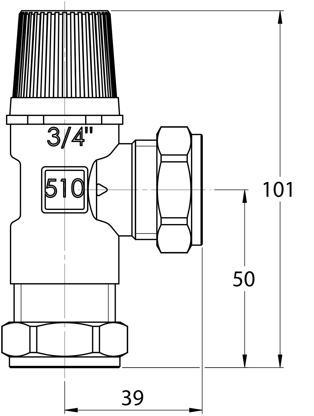 LK 512 Heating MultiSafe Compression fitting 2.5bar