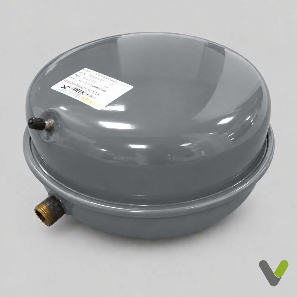 Grey expansion vessel from a changed three-quarter angle