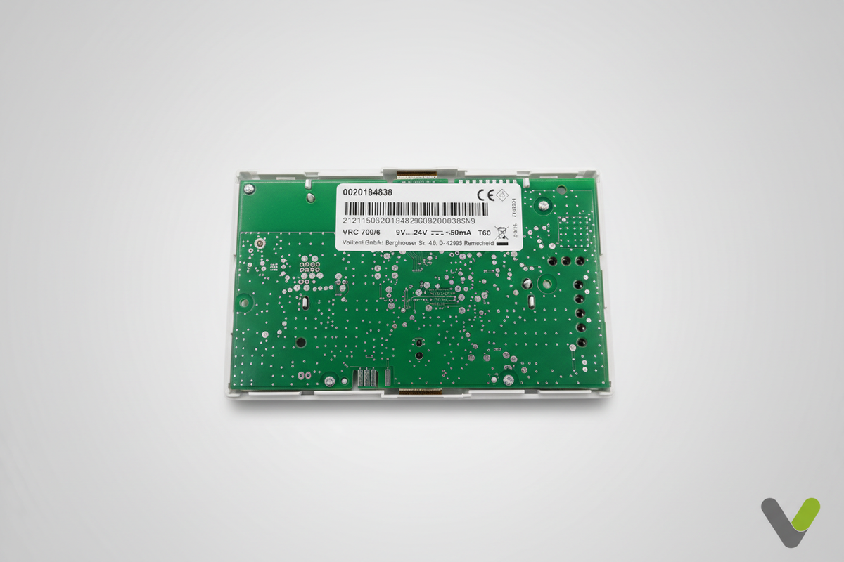Vaillant VRC 700/6 rear PCB with label on grey studio background