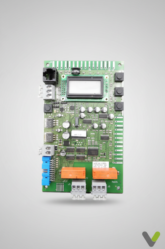Nibe control card 618942 with LCD display, push buttons and terminal connectors