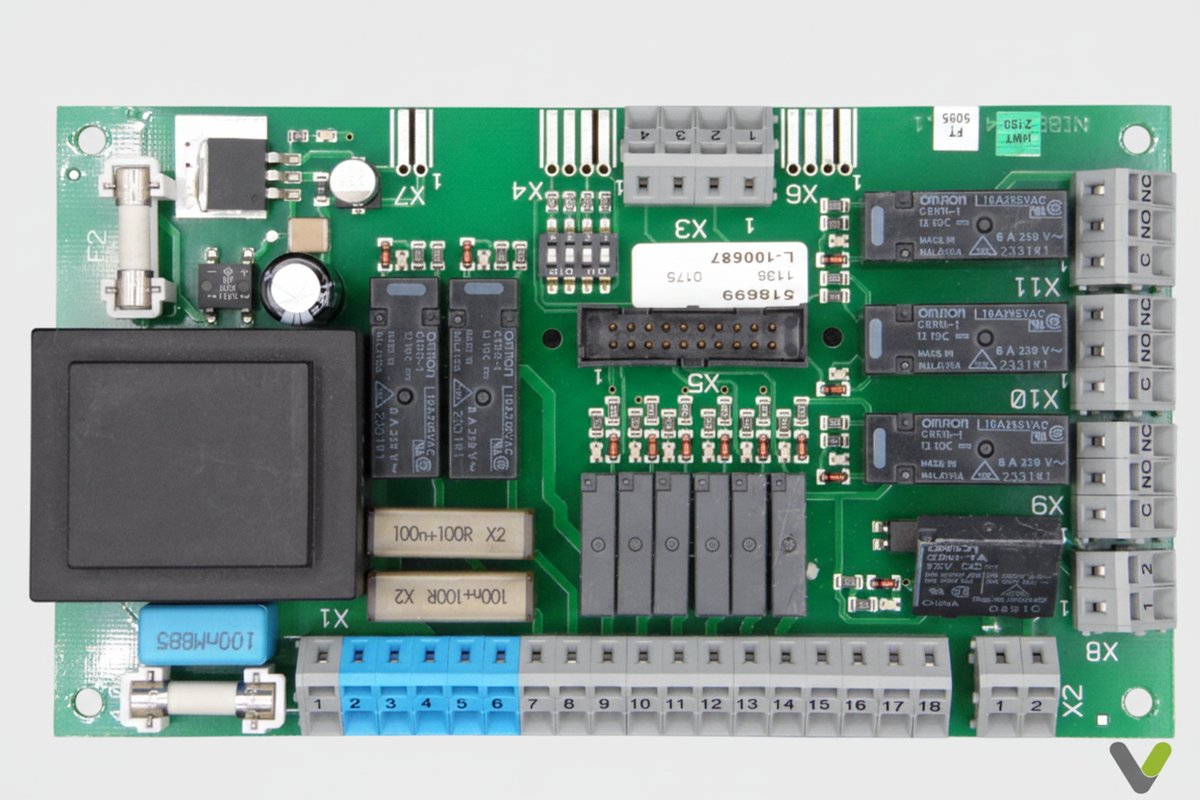 Nibe PCB control board - top-down view