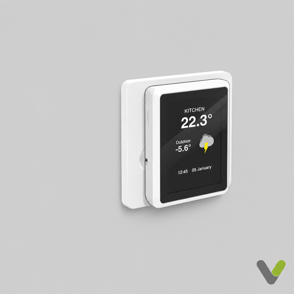 NIBE RMU S40 room unit with display controller and mounting plate