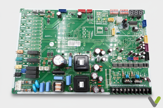 LG EBR77893101 main control PCB board on grey studio background