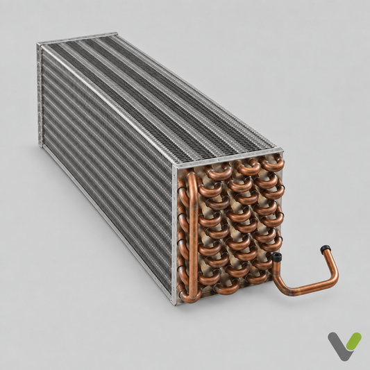 NIBE evaporator 424290, finned coil with copper U-bends