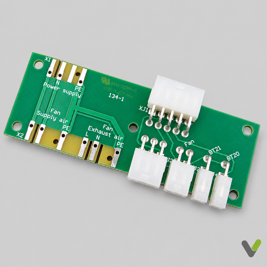 NIBE connection card 918212 green PCB with white connectors and labelled F470 system connection points