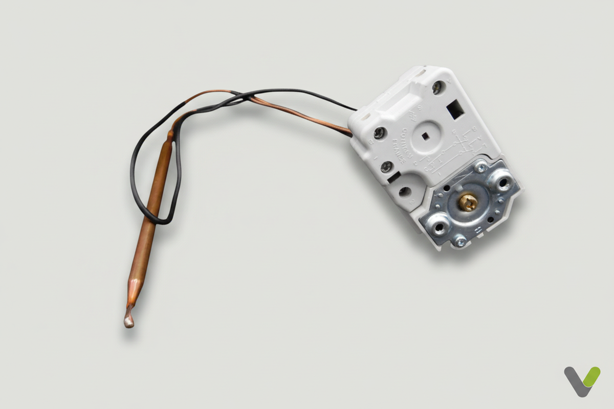 Nibe temperature limiter 618487 reverse view with sensing bulb