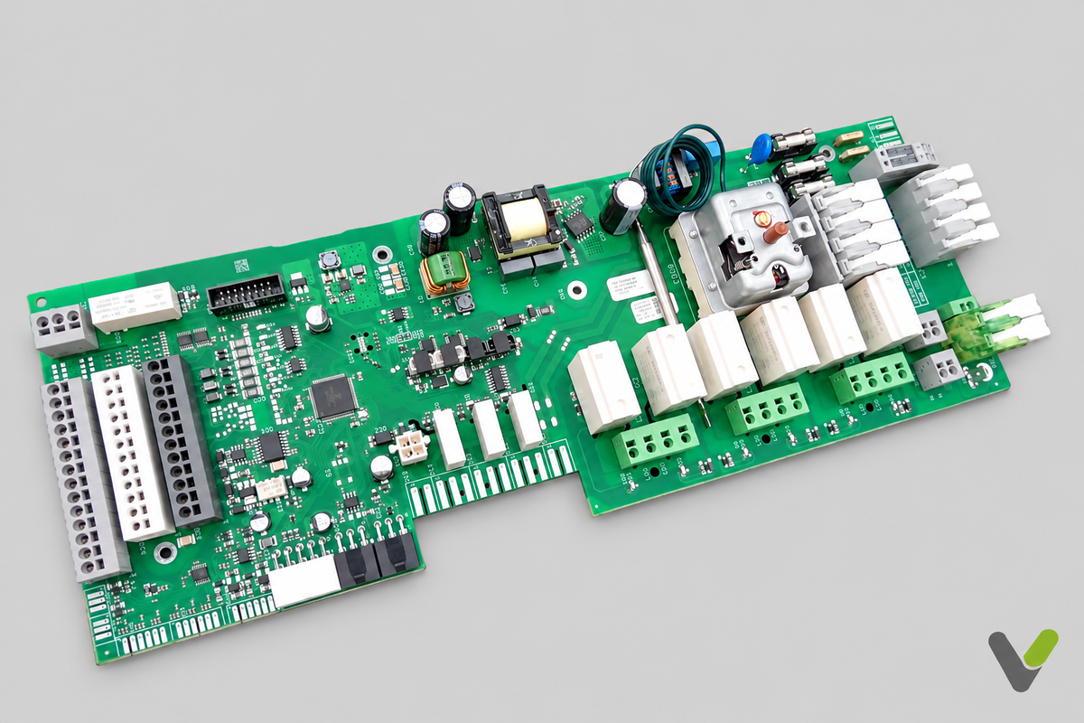 Nibe MCB base card 818231 on a light grey background, first view