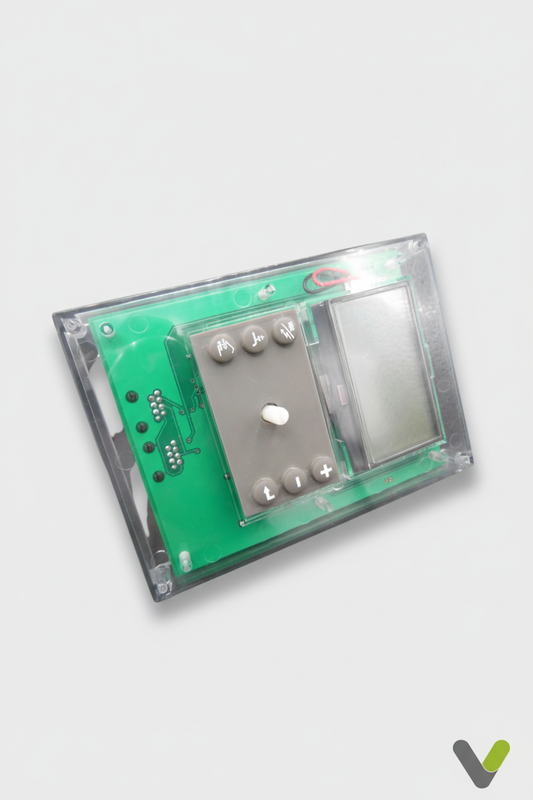 Nibe display unit 718341, front view showing LCD screen and control keypad