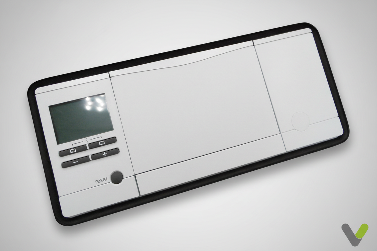 Vaillant flexoTHERM control panel front view with LCD and buttons
