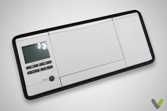 Vaillant flexoTHERM control panel front view with LCD and buttons