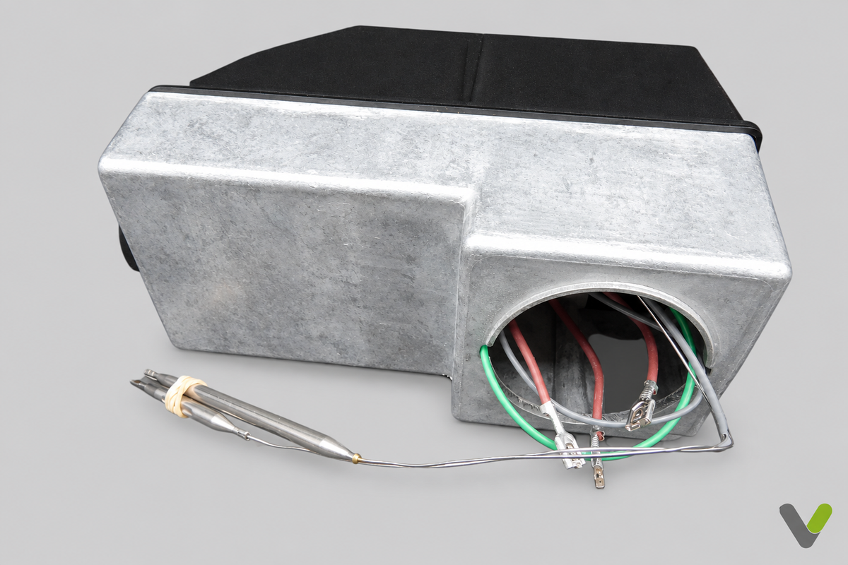 NIBE K11 connection thermostat part 018893 with wiring on a light grey background