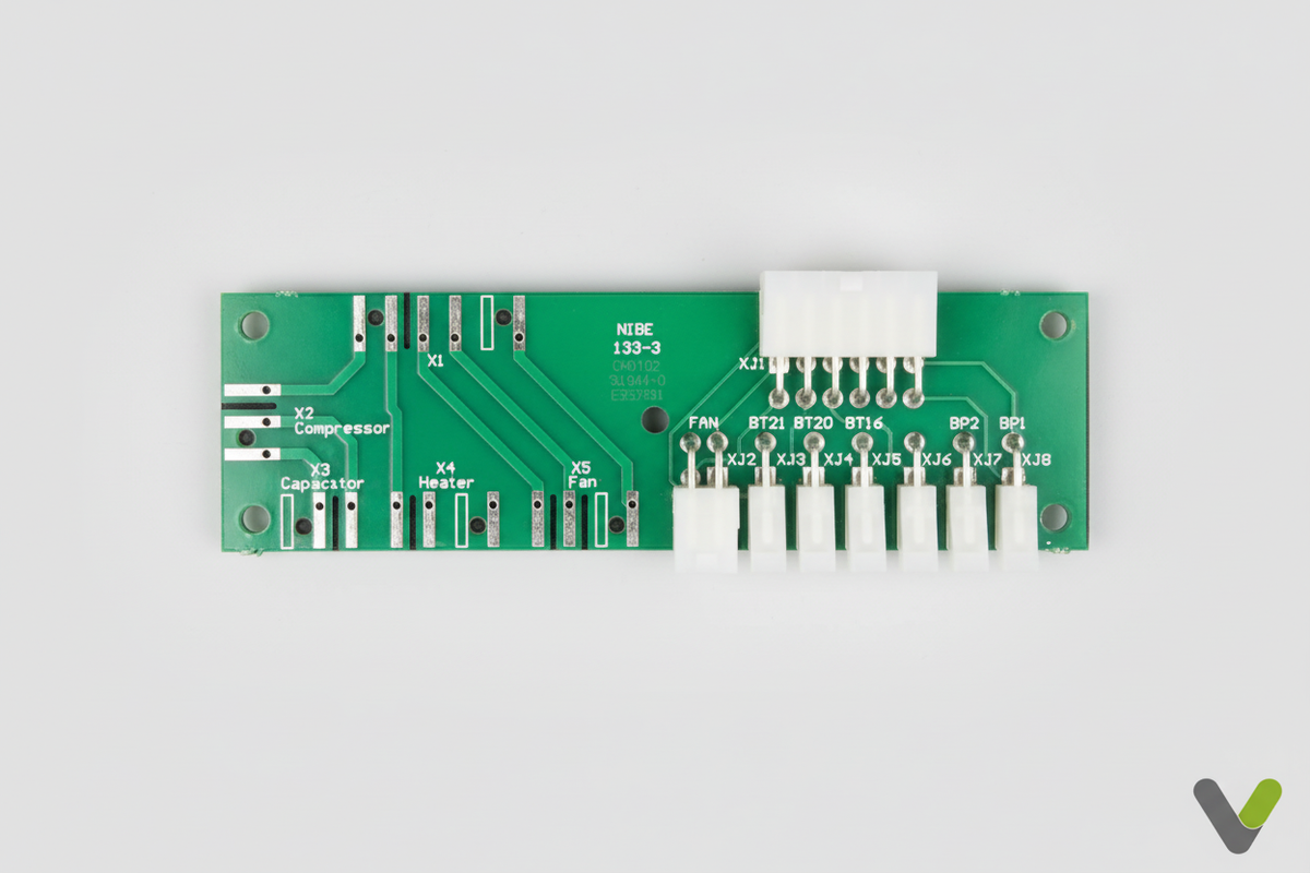 Nibe F370 connection card - top view