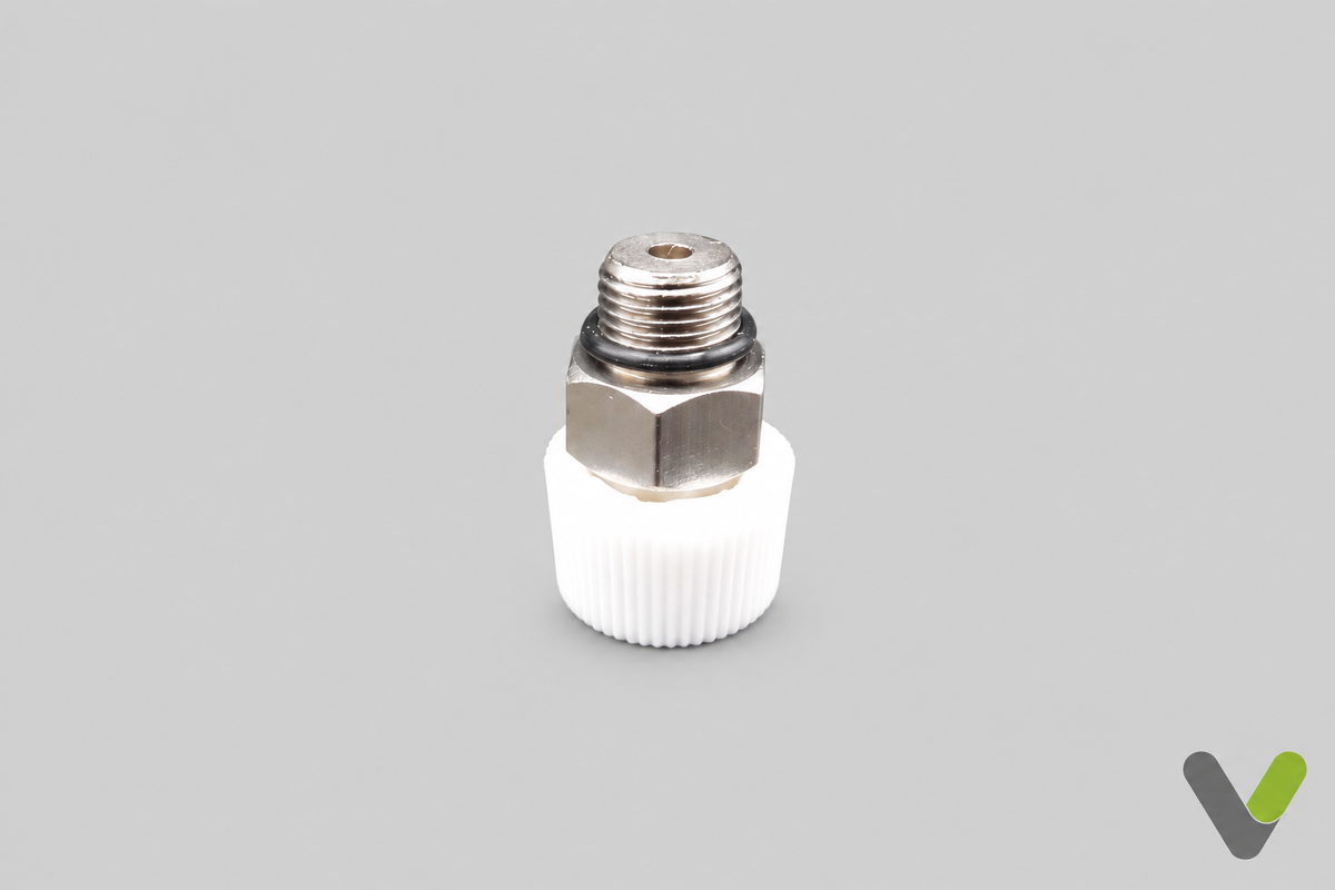 NIBE manual air vent valve part 524262 on a light grey background, upright view