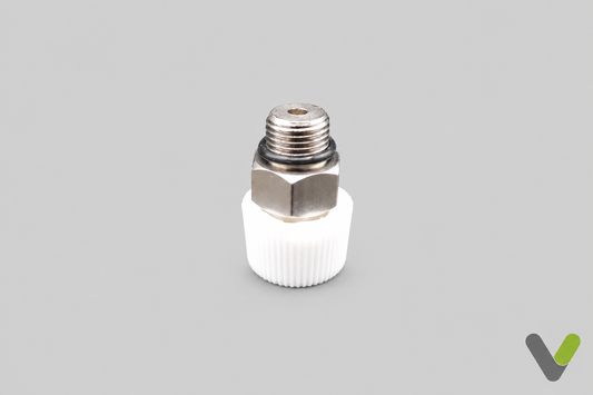 NIBE manual air vent valve part 524262 on a light grey background, upright view