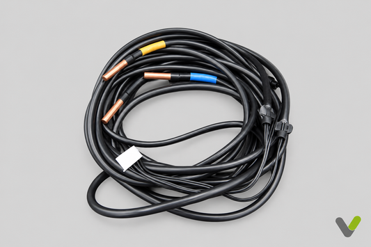 Panasonic CWA50C2762 temperature sensor assembly with black cables, copper-coloured probes and connectors