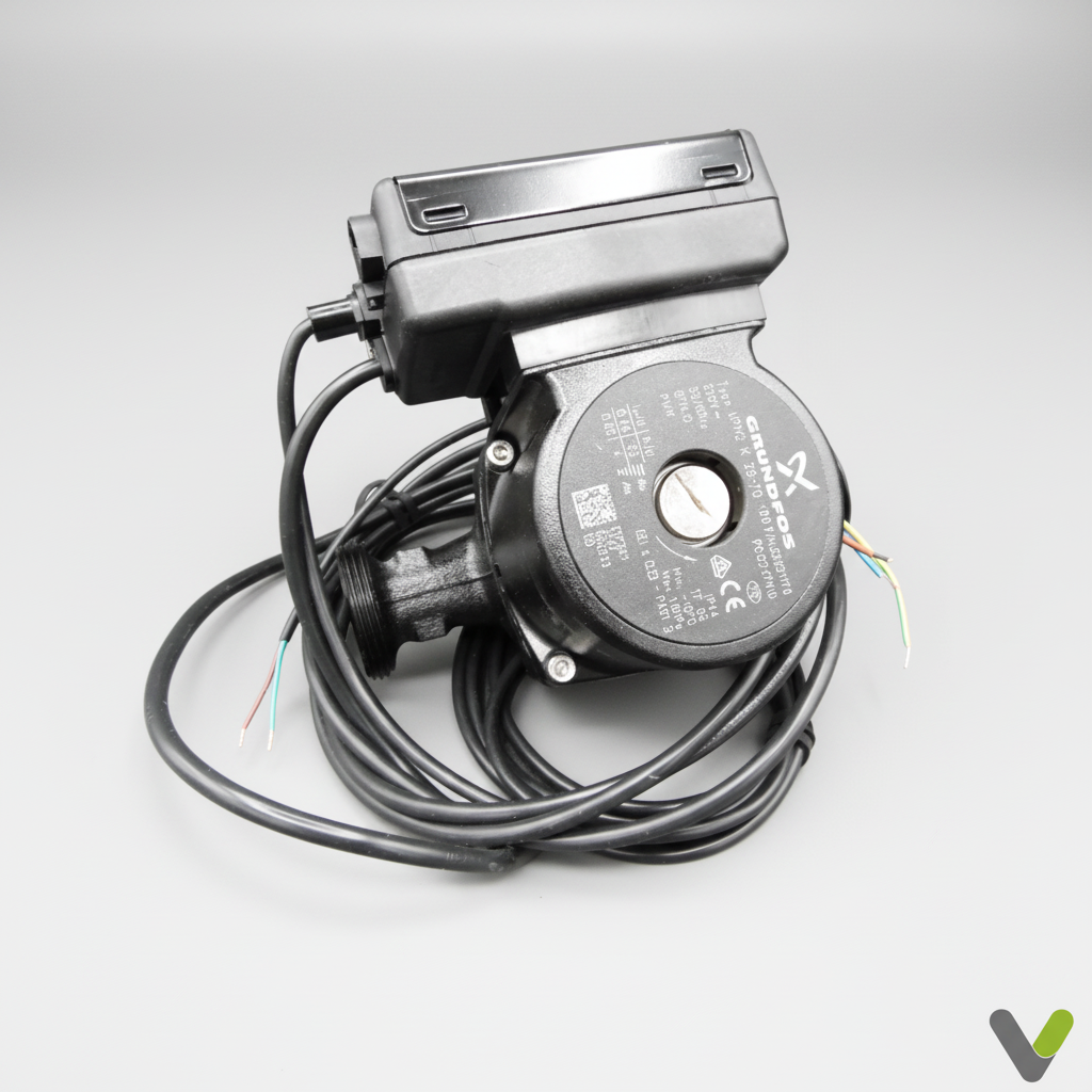 Grundfos UPM2 K 25-70 180mm Nibe charge pump - front angle view