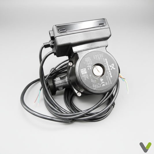 Grundfos UPM2 K 25-70 180mm Nibe charge pump - front angle view