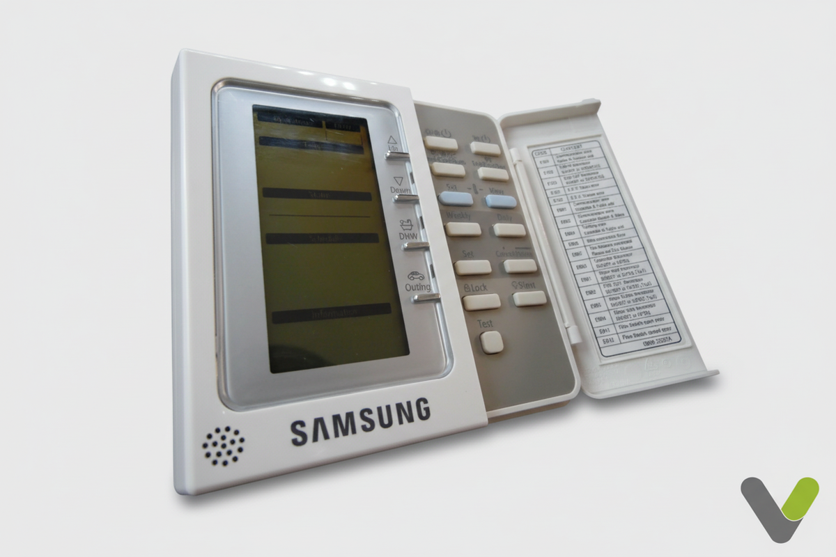 Samsung GEN3 wired controller open button panel on grey studio background
