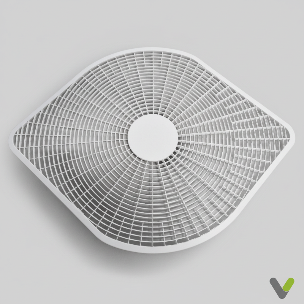Nibe front grille 033815, white plastic fan guard panel for 6 kW outdoor heat pump units