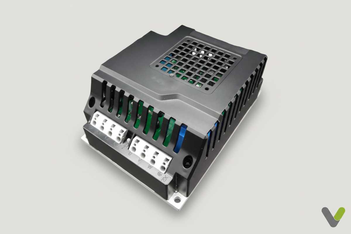 Rear view of Nibe NI1AA 7.5kW inverter module 718328 on a light grey background