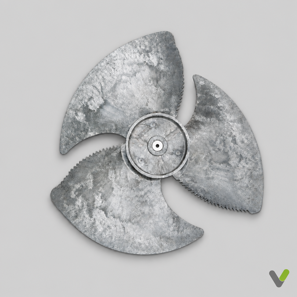 NIBE 718812 three-bladed fan with subtle natural shading, top-down view
