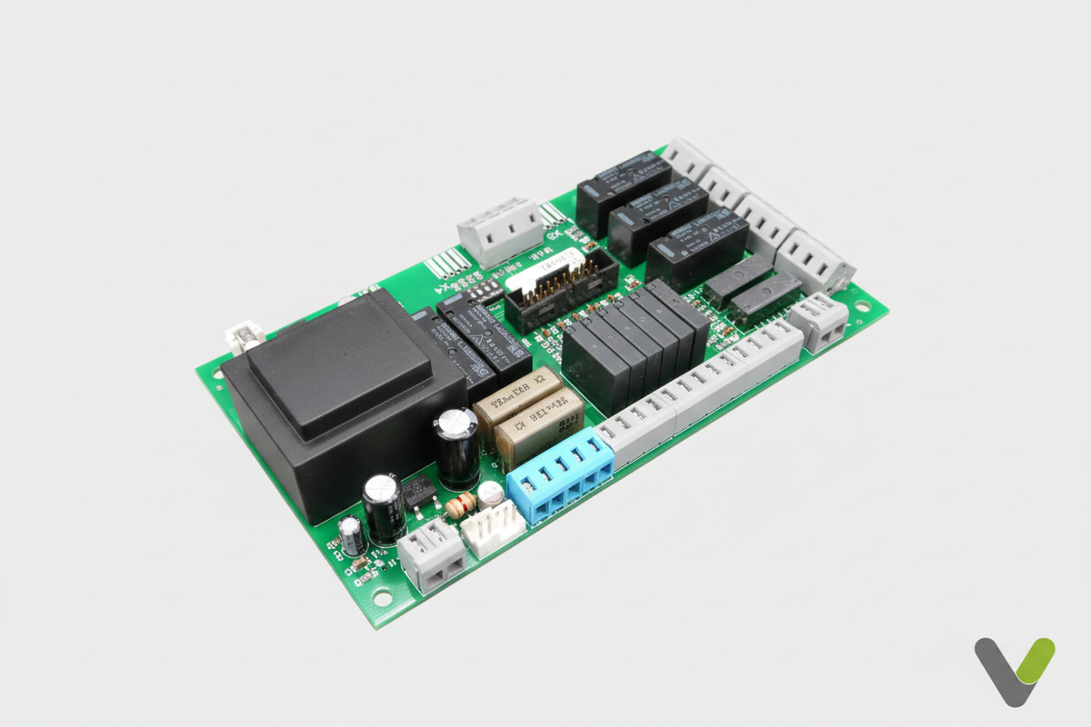 Nibe PCB control board - angled rear view