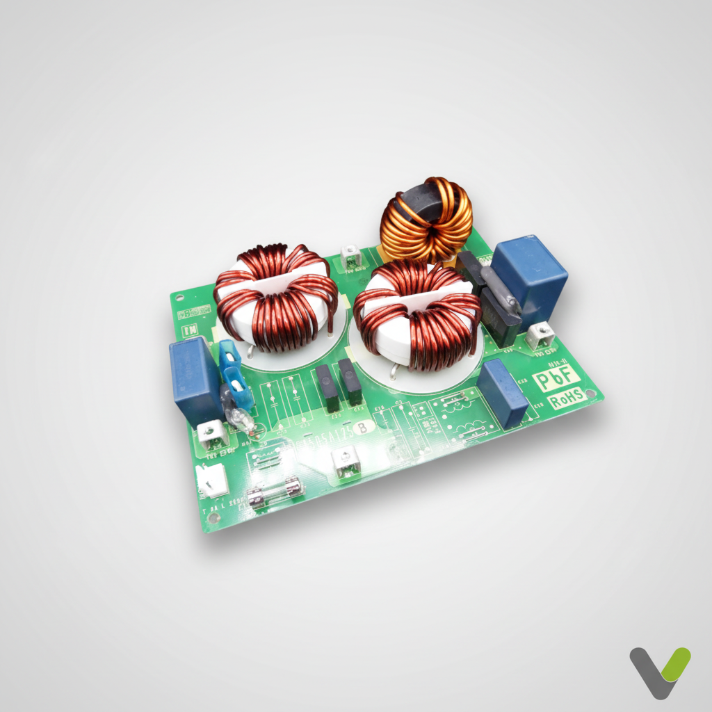 Nibe PWB-3 Filter PCB 718194 - toroidal inductor board angle view 2