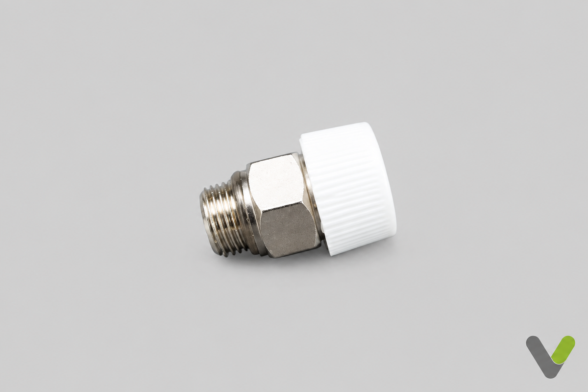 NIBE manual air vent valve part 524262 on a light grey background, angled view