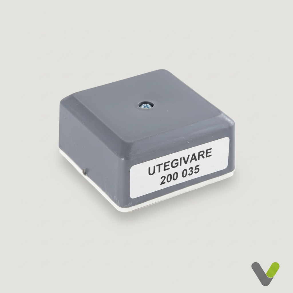 Thermia Danfoss outdoor temperature sensor 200 035 in grey plastic housing with UTEGIVARE label