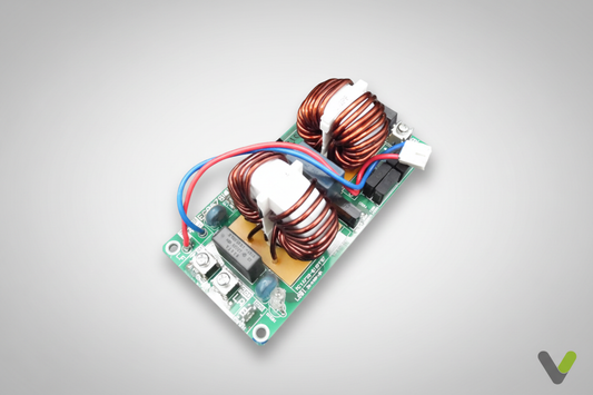 Daikin noise filter PCB 301354P angled view on grey studio background
