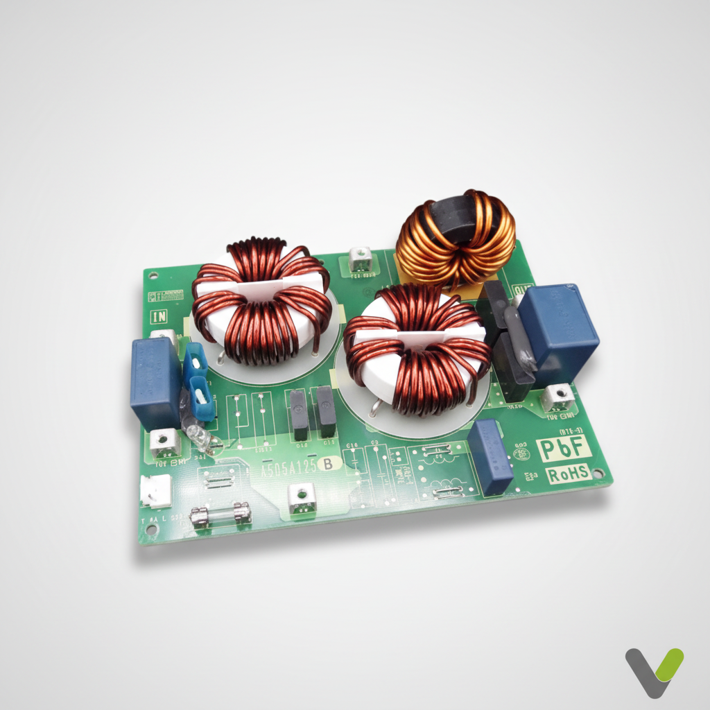 Nibe PWB-3 Filter PCB 718194 - toroidal inductor board angle view 1